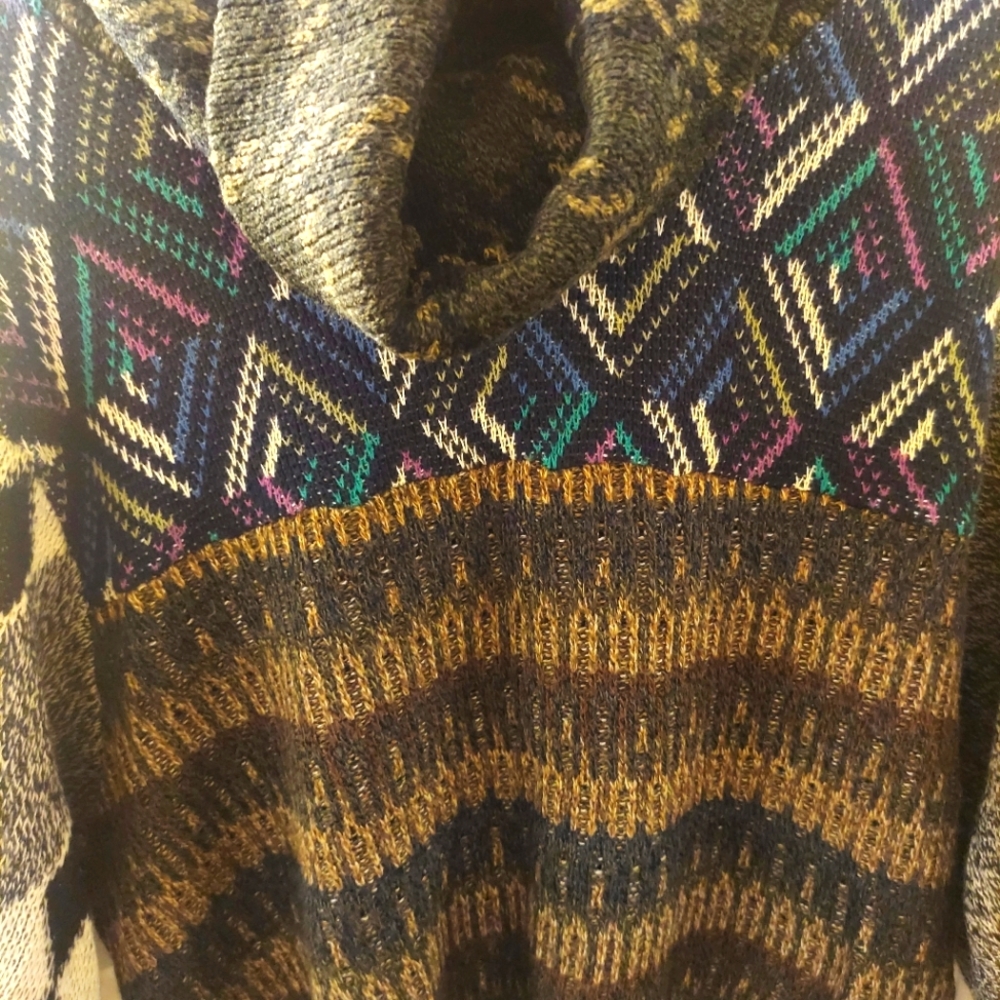 Vintage- Urban Outfitters Urban Renewal Multipattern Turtleneck Cropped Sweater